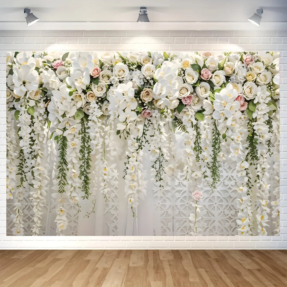 1pc, rose wall background - perfect for weddings, photos of wall signs, holiday party supplies