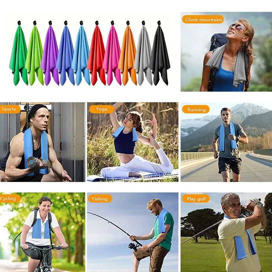 Microfiber Towel With Mesh Bag, Quick Drying Absorbent Towels For Camping, Gym Yoga, Backpacking, Hiking