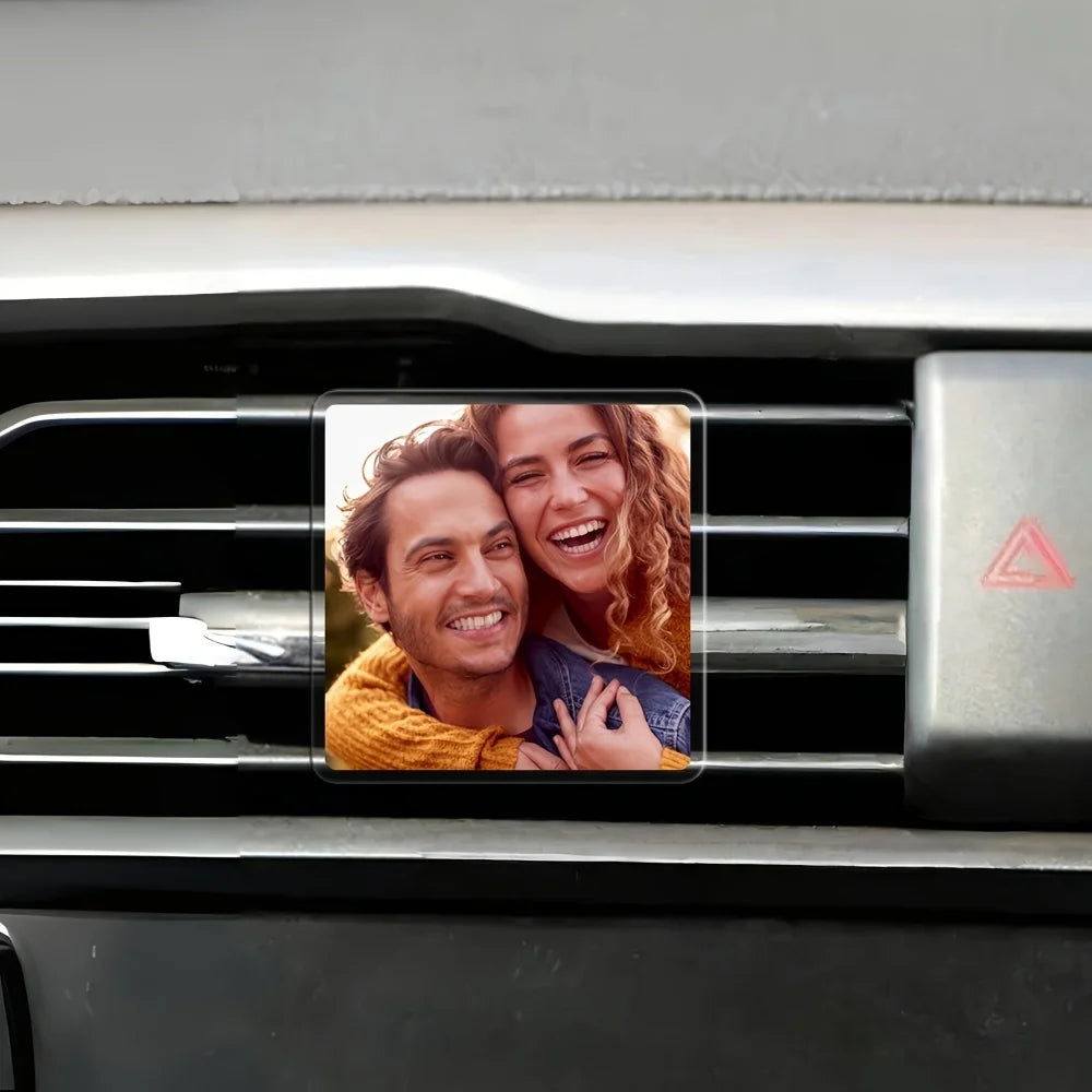 Custom 2D Flat Photo Car Air Vent Clip, Personalized Image Car Vent Ornament, Custom Photo Car Interior Accessory, Custom Gift
