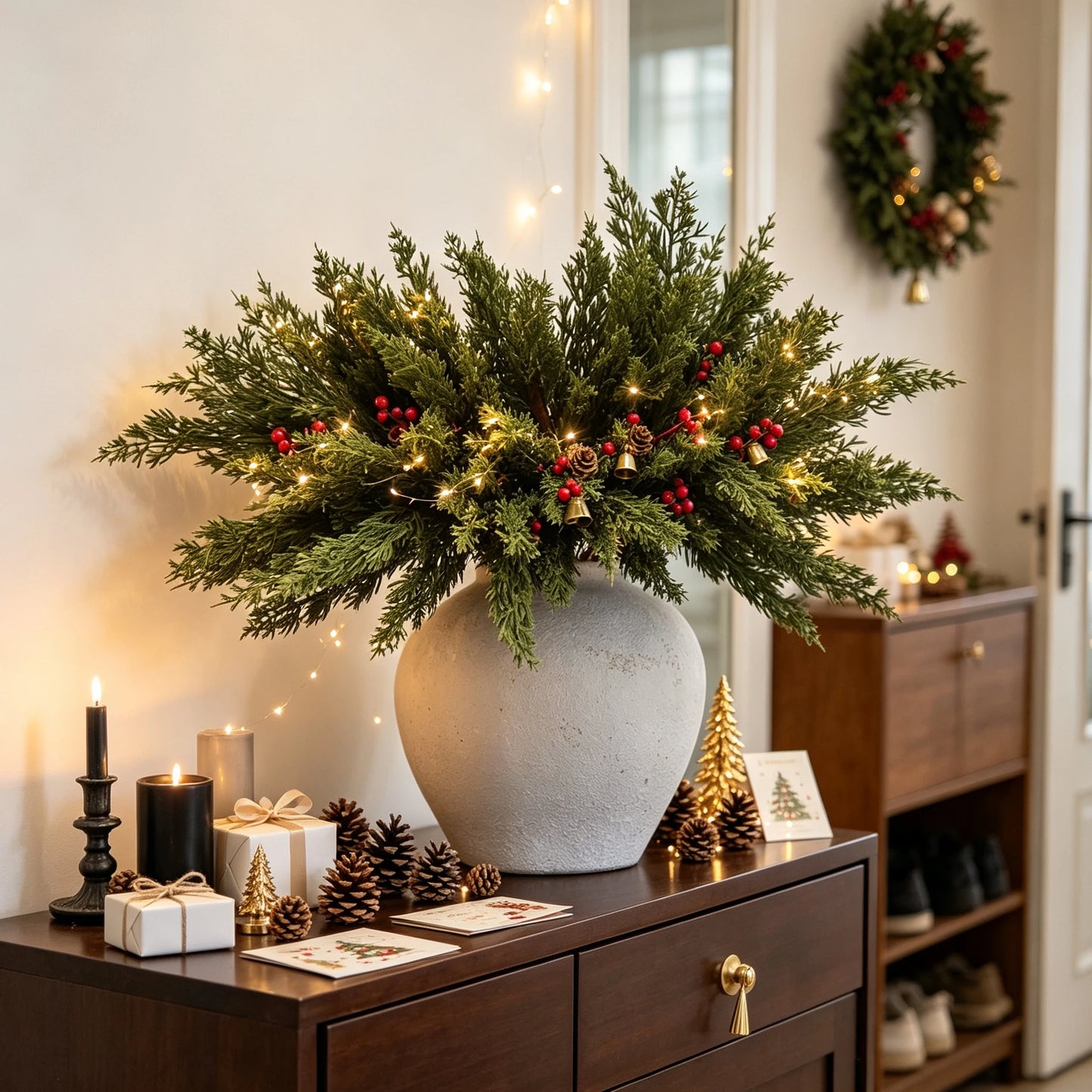 1/5 Pcs Artificial Plants Leaves Christmas Tree Party Home Table Vase Decorations Outdoor Courtyard Material Wedding Photography