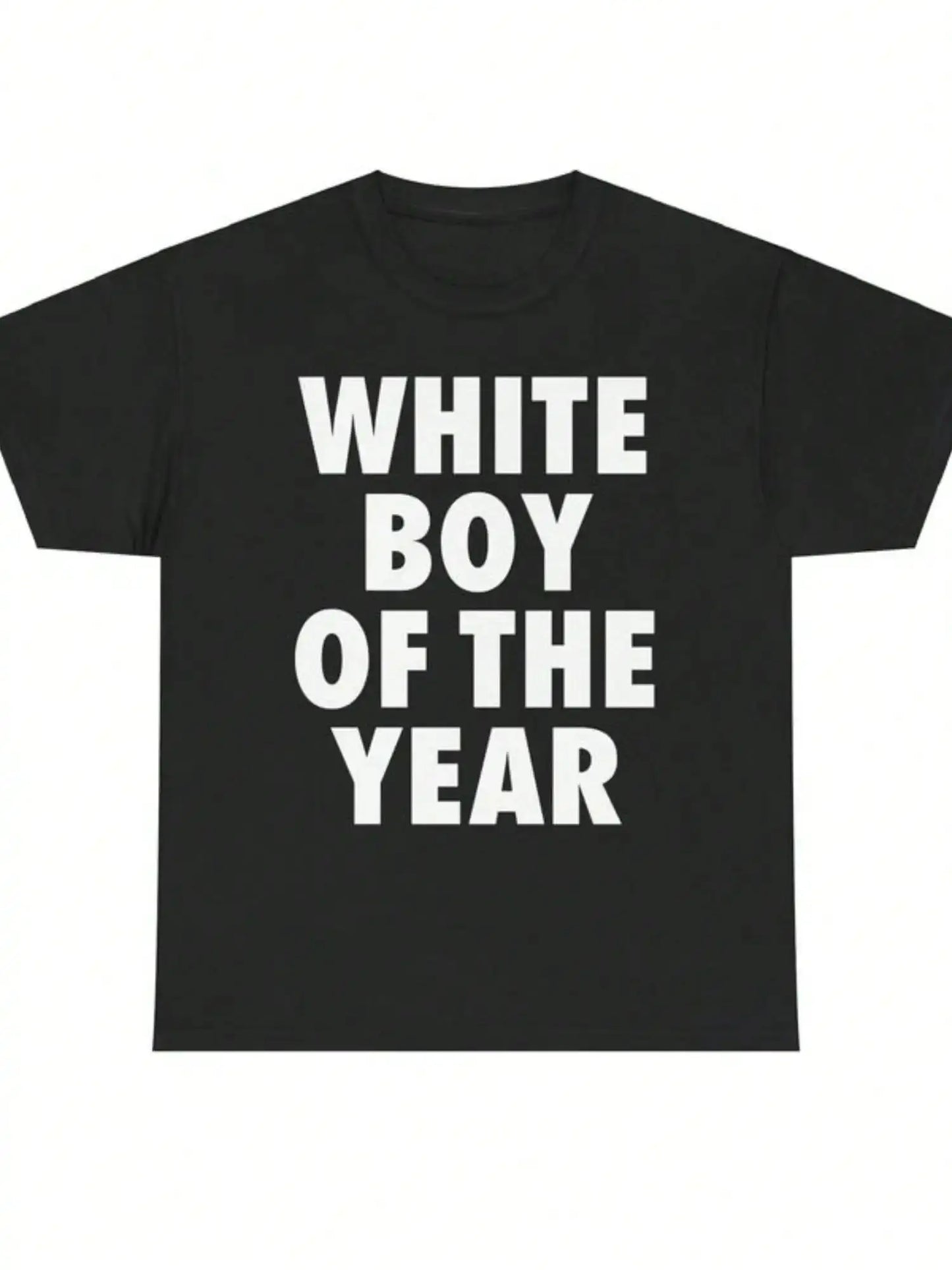 WHITE BOY OF THE YEAR T Shirts  Print Short Sleeve T-shirt Retro Casual Streetwear Vintage Tee Fashion Top Unisex
