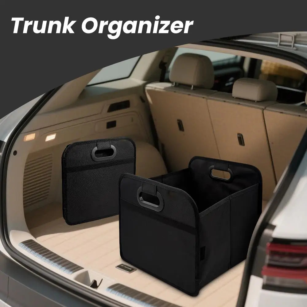 40L Foldable Portable Car Storage Box with Side Net, Car and Truck Trunk Organizer, Camping Storage Box, Space-Saving Multifunctional Storage Box, Non-Food Contact