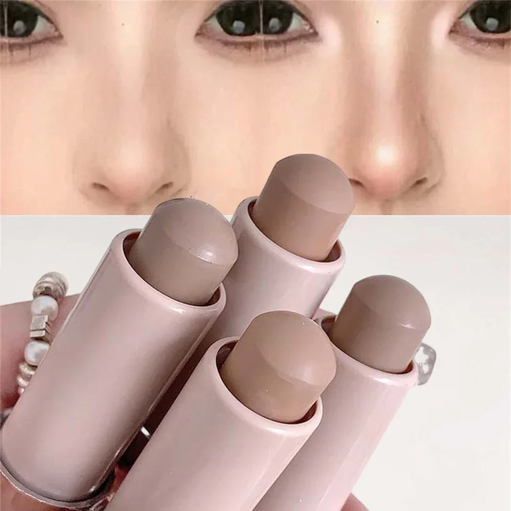 Moisturizing Matte Concealer Contour Stick Smooth Lasting 3D Nose Shadow Waterproof Face Highlight Brighten Contour Makeup