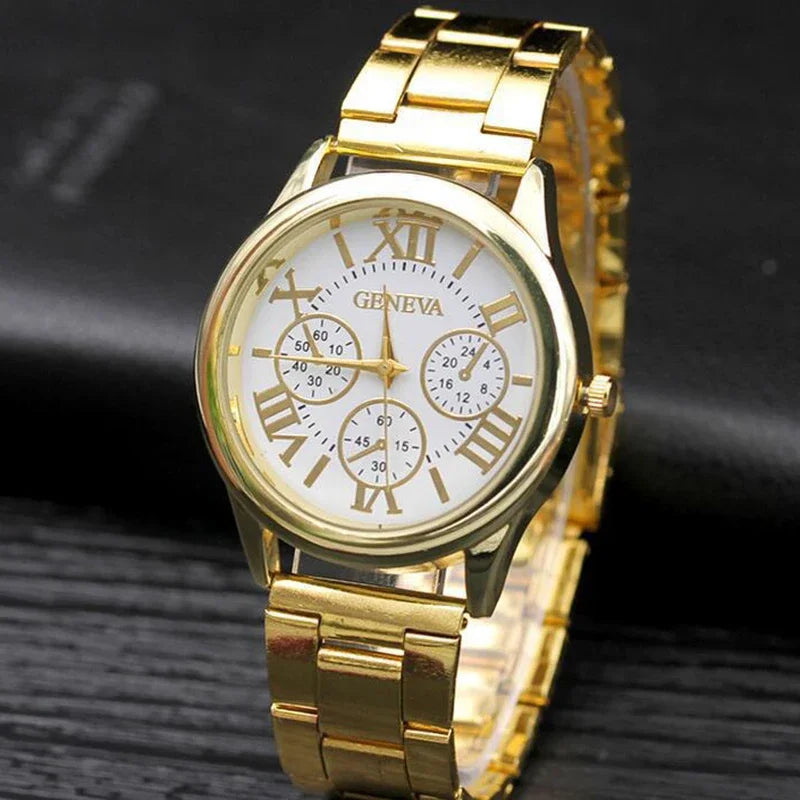 MAYZHISU Casual Quartz Watch for Women Deco 3 Eyes High-end Light Luxury Women Watches Stainless Steel Ladies Wristwatch Clock