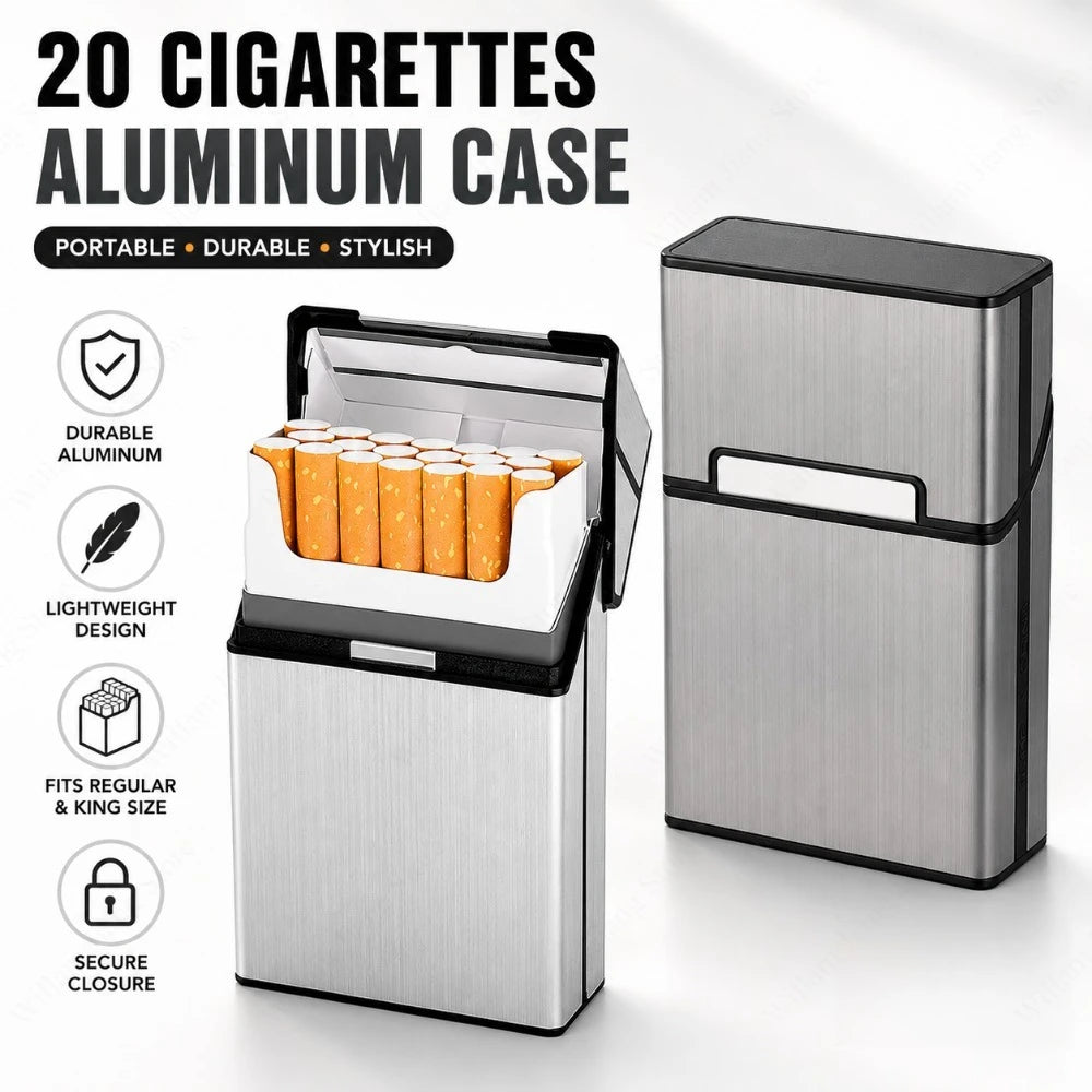 Aluminum Plastic Tobacco Holder Box Portable King Size Regular Cigarette Storage Container Outdoor Daily Smoking Accessories