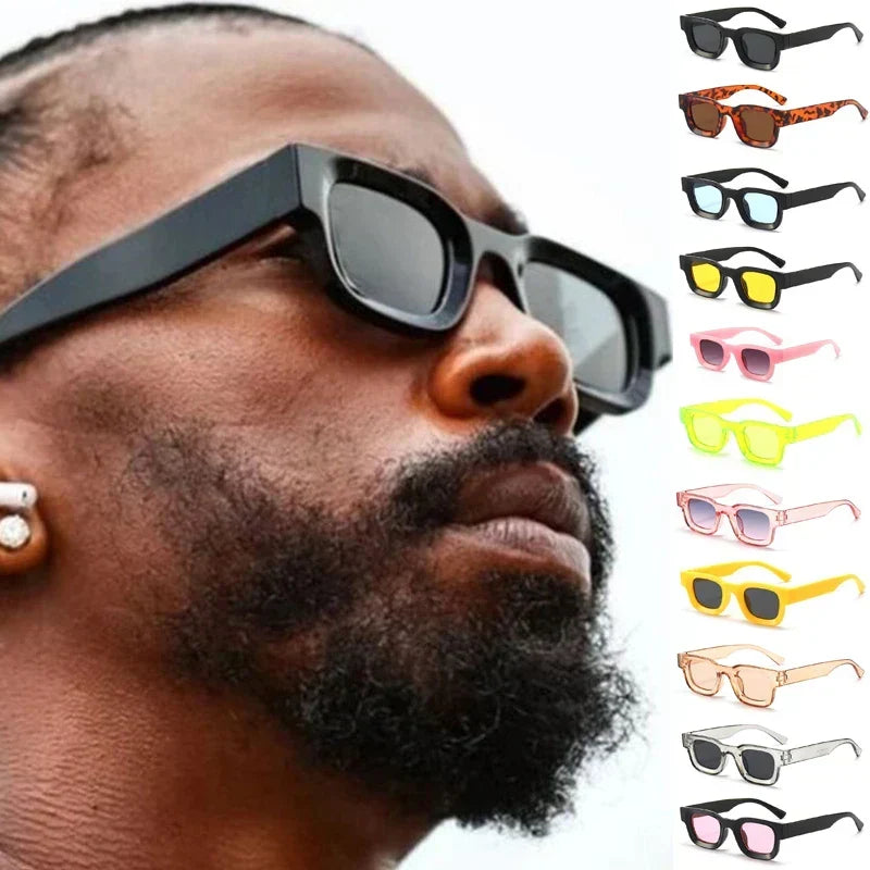 Small Rectangle Thick Frame Sunglasses