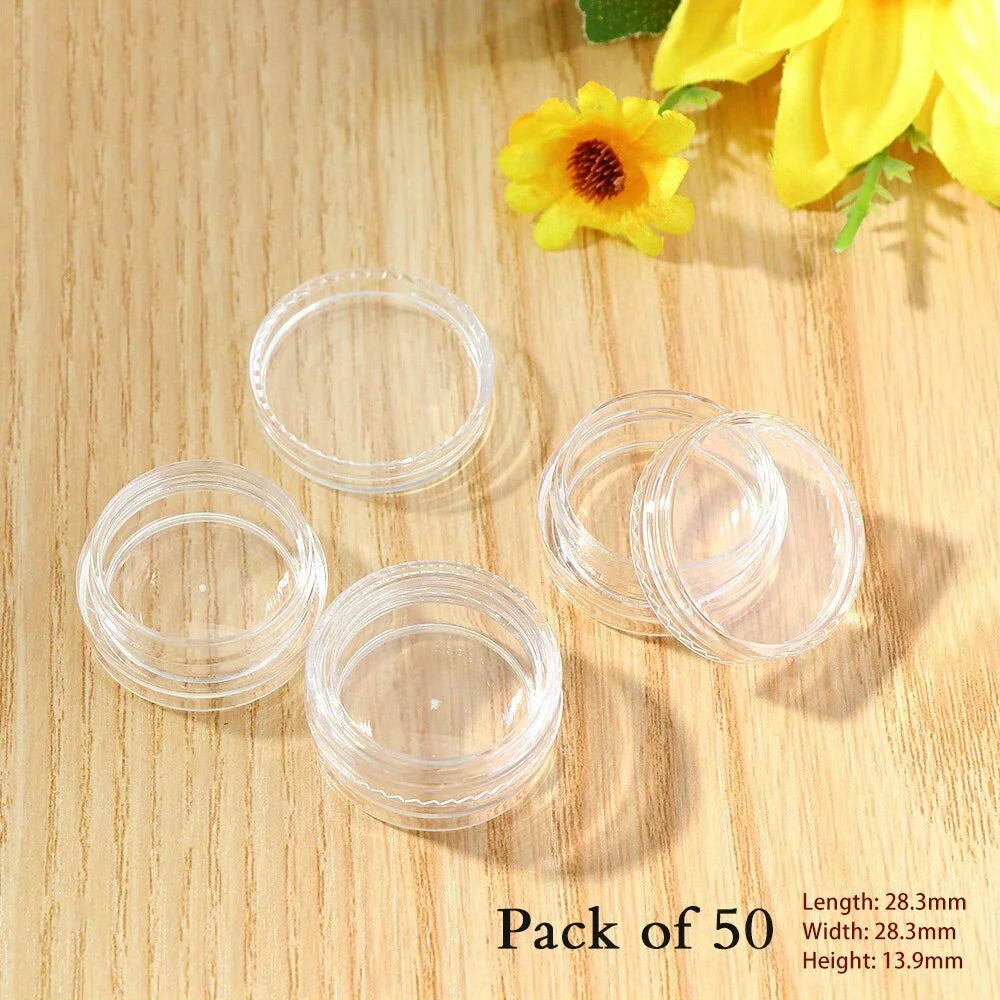 50/100/200pcs 5g Transparent Cosmetic Bottles Containers Pot Sample Clear Cream Jar for Nail Arts Small Clear Can Tin for Balm