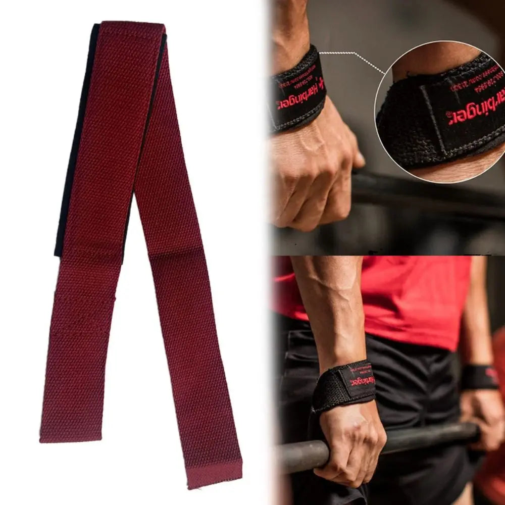 1Pc Gym Bodybuilding Lifting Grip Belt Wrist Support Sport Fitness Straps Wrist Wraps Anti-Slip 3.8*63cm Weightlifting Hand Belt