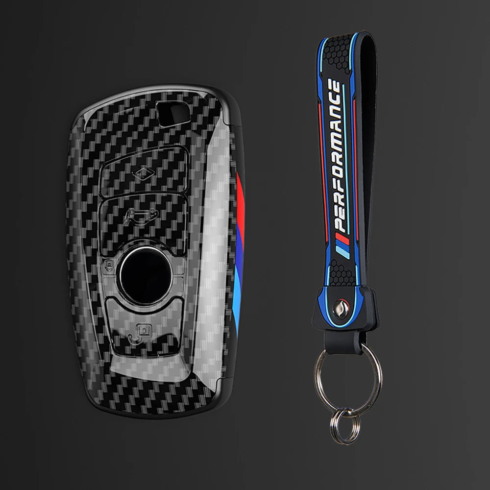 Carbon Sporty ABS Car Key Cover Case Holder Shell Bag For F30 F20 M3 M5 F10 F18 F22 F01 X3 X4 F06 F02 Keychain Accessories