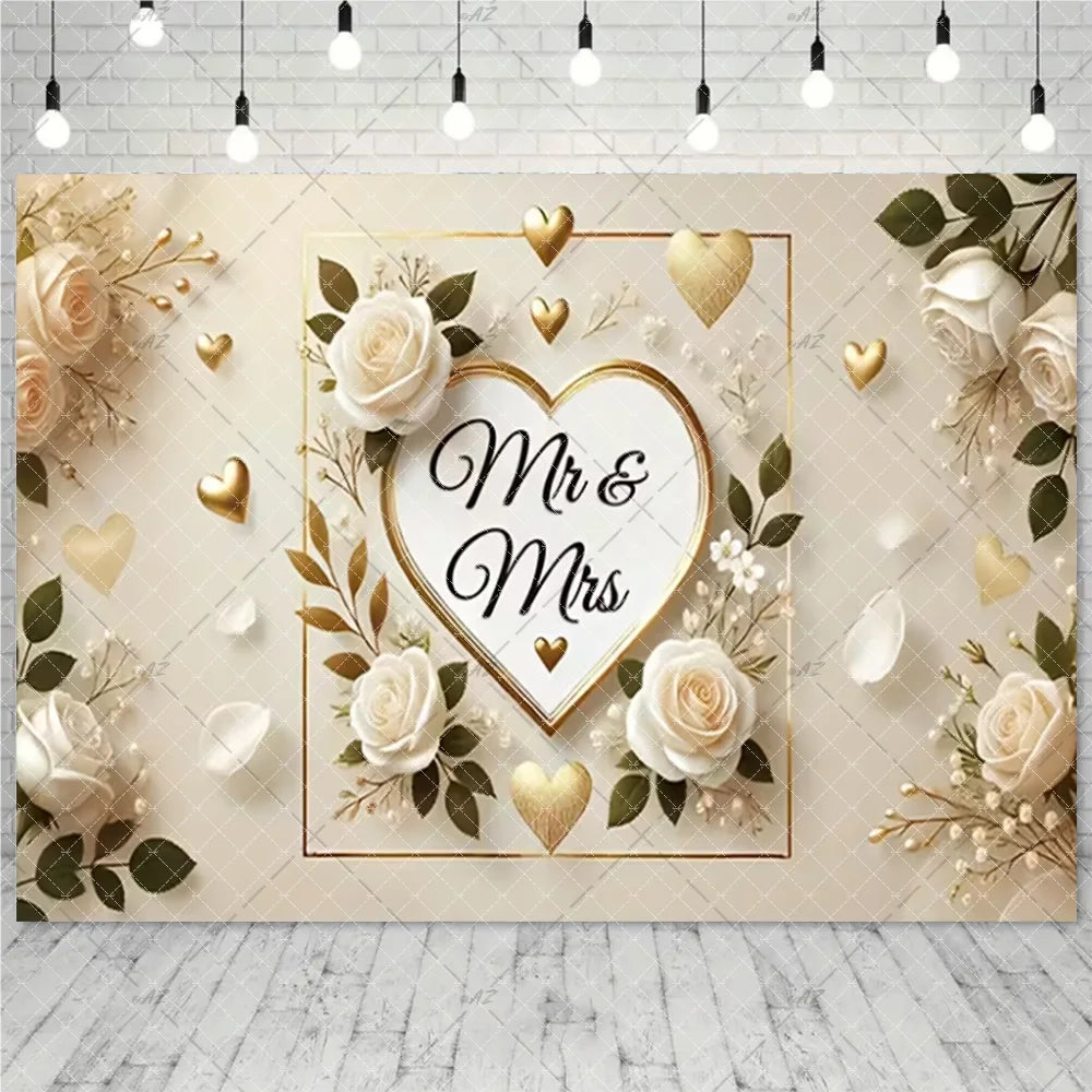 Wedding Party Decoration Photography Background Mr. and Ms. Flower Wall Wedding Ceremony Supplies Backdrop Exhibition Hall Props