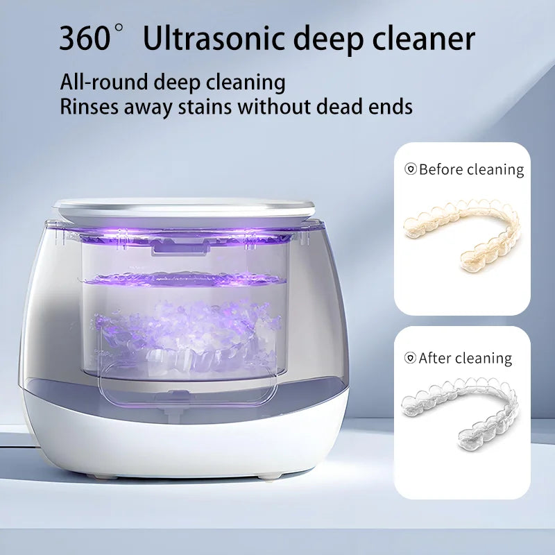 48KHZ Ultrasonic Braces Cleaning Machine USB rechargeable Multi-function Invisible Retainer Denture Machine Jewelry High Frequen