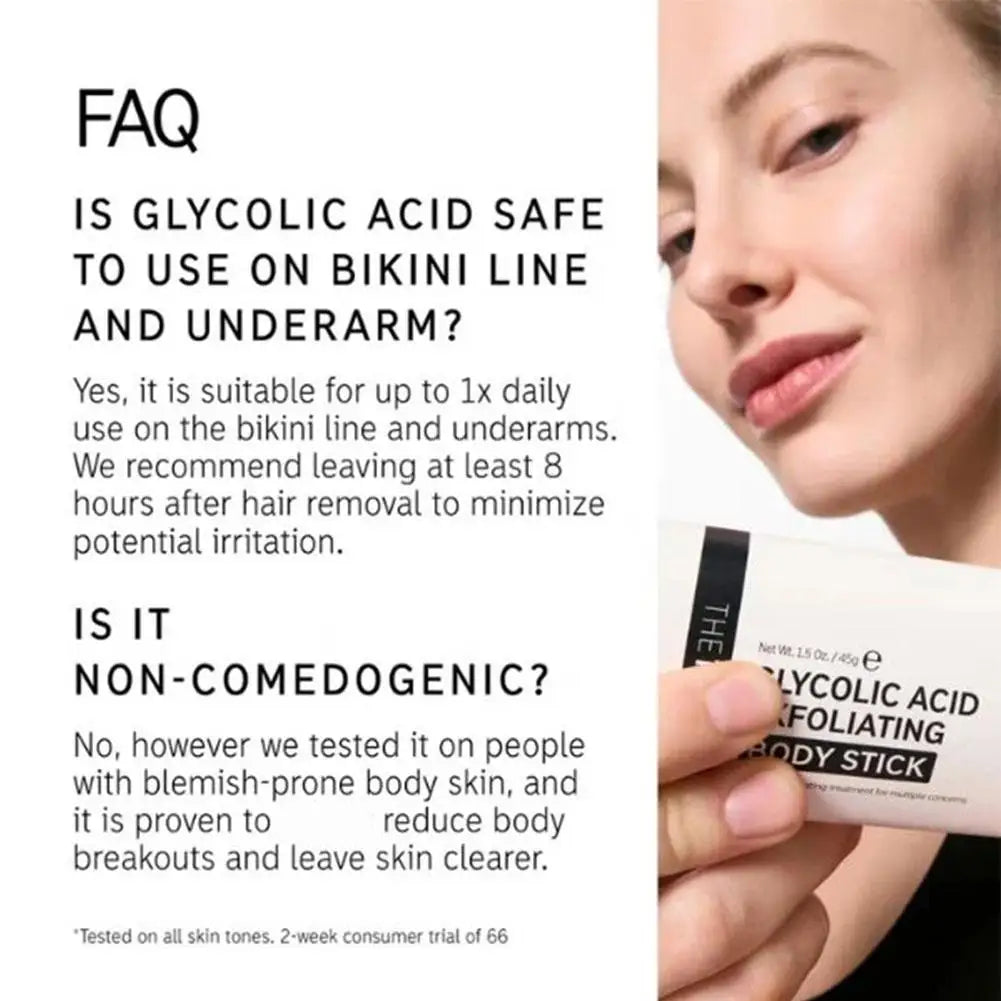 The INKEY List Glycolic Acid Exfoliating Body Stick Unclogs Pores Smooths Keratosis Pilaris Alleviates Ingrown Hairs And Acne