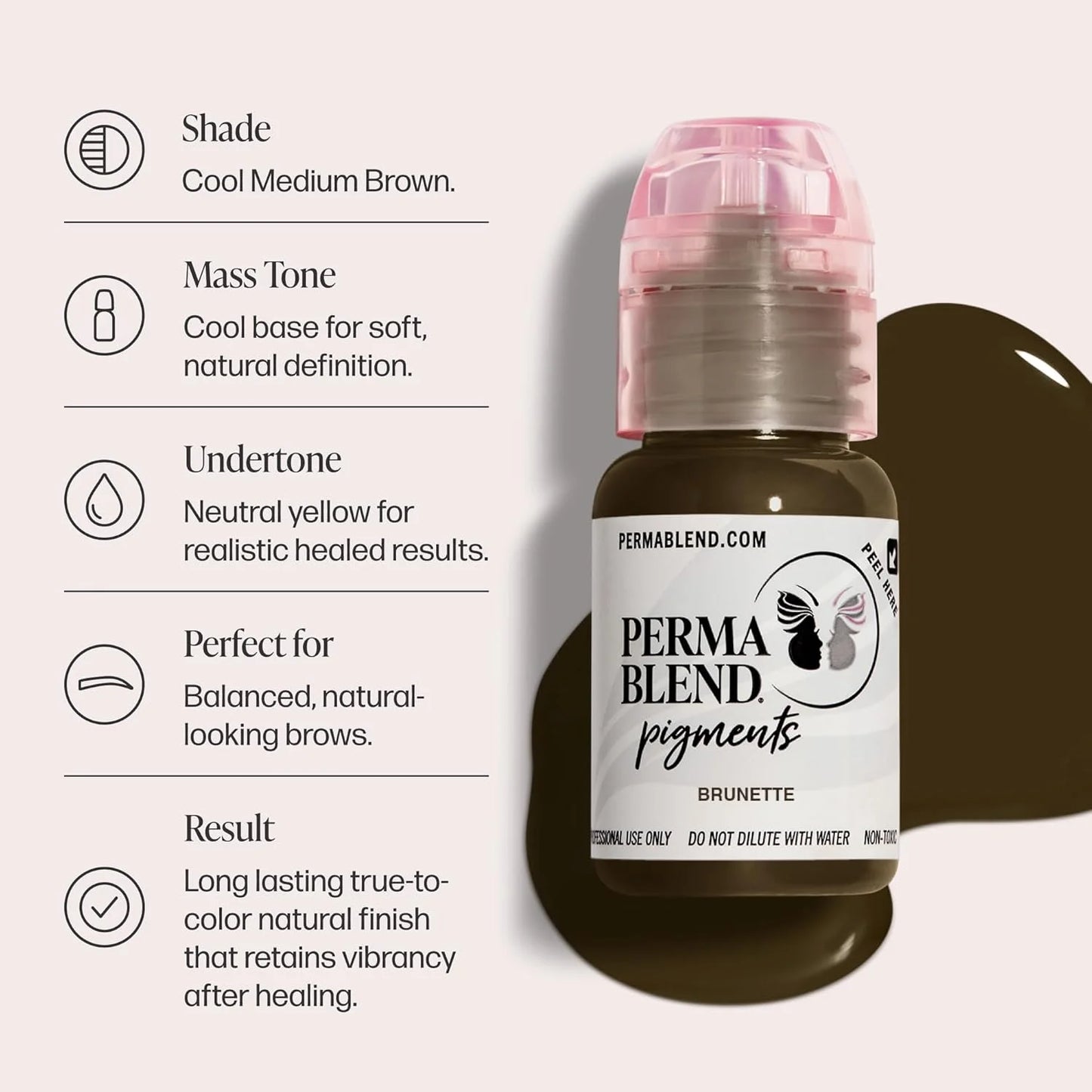 15ML Permanent Makeup Pigment Microblading Supplies for Eyebrow Tattoo Eyeliner Permanent Makeup Professional Tattoo Ink 0.5oz