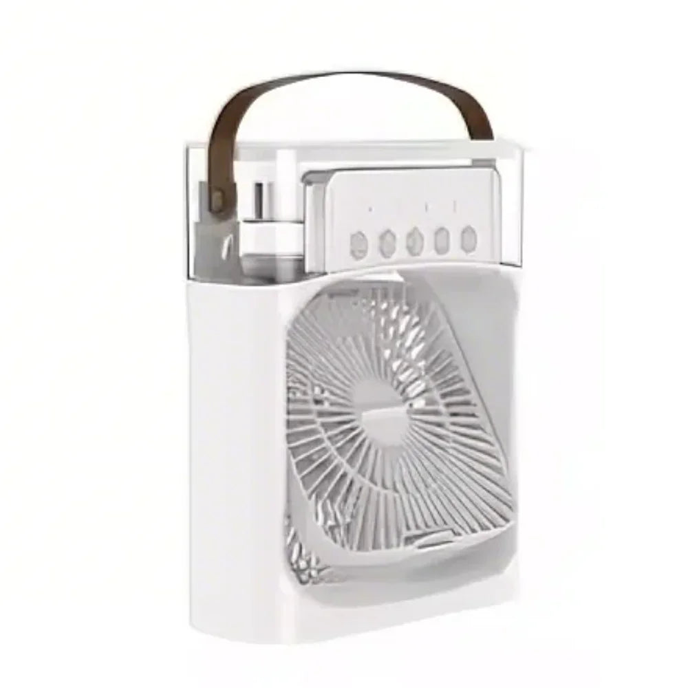 3 In 1 Mini Portable Air Cooler Fan 5-Hole Humidifier LED Night Light 1-3H Timer Personal Desktop Cooling Device For Home Office