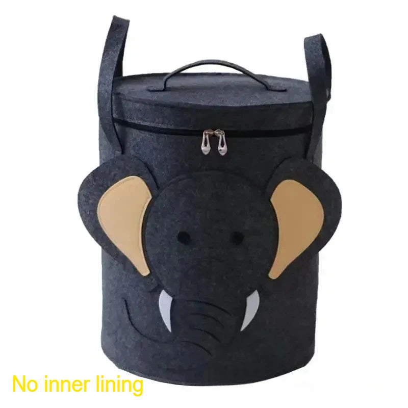 Children Toys Storage Basket Foldable Household Laundry Bag Cute Cotton Linen Bucket Cartoon Print Clothes Organizer Baskets