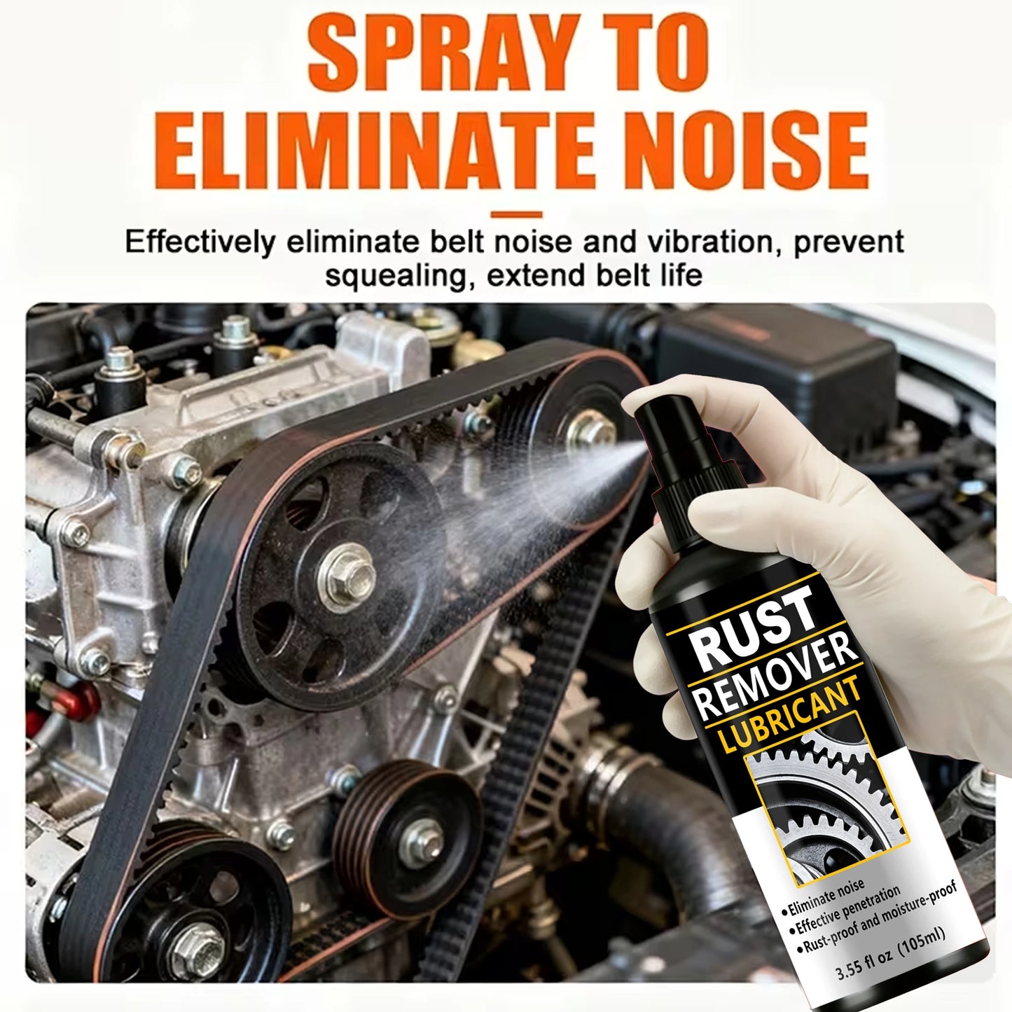 Multi-Purpose Rust Remover Lubricant Spray - Anti-Rust Lubrication Oil for Bike Chain, Car Parts, Hardware, Rust Proof, Moisture