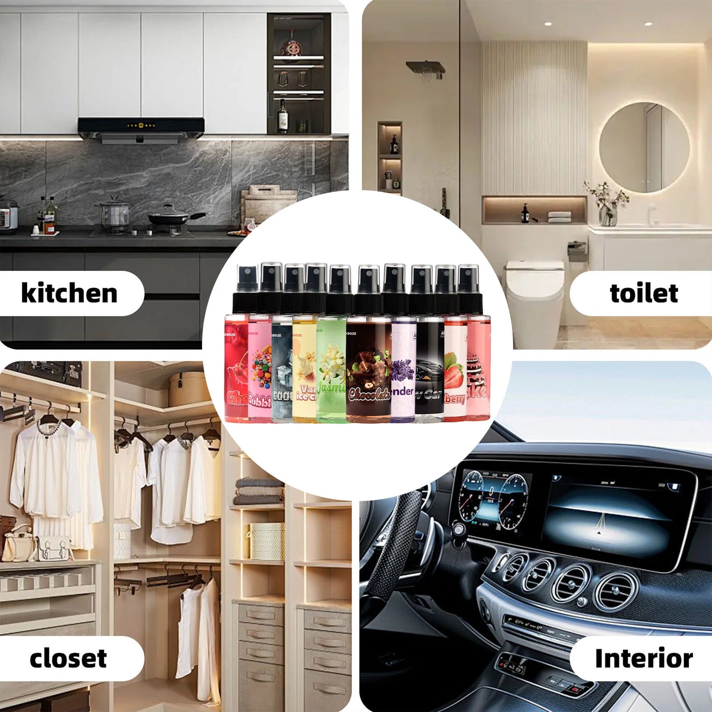 This Is a 100ML Spray Bottle of Car Air Freshener That Doubles As a Fragrance for Both Vehicles And Living Spaces. It Effectivel