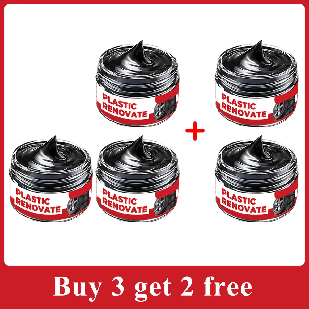 Car Plastic Revitalizer, Black Plastic Trim Restorer for Doors, Dashboard, Bumper and Exterior Plastic Parts