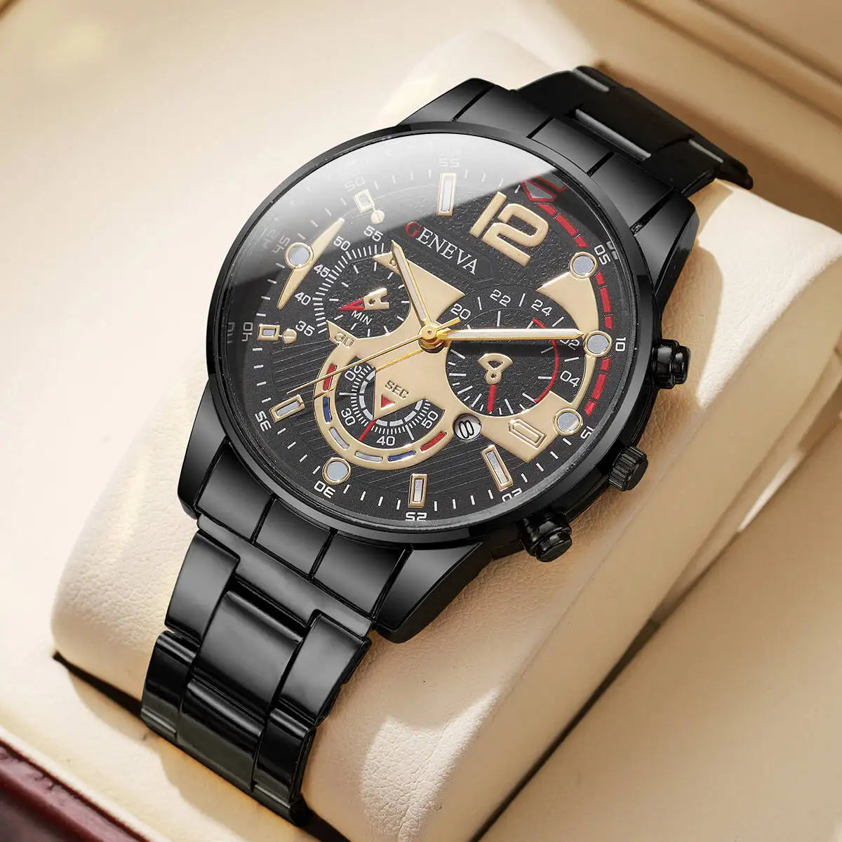 Fashion Men Business Watches Luxury Analog Quartz Wristwatches with Calendar for Men Clock Reloj Hombre（Without Box）