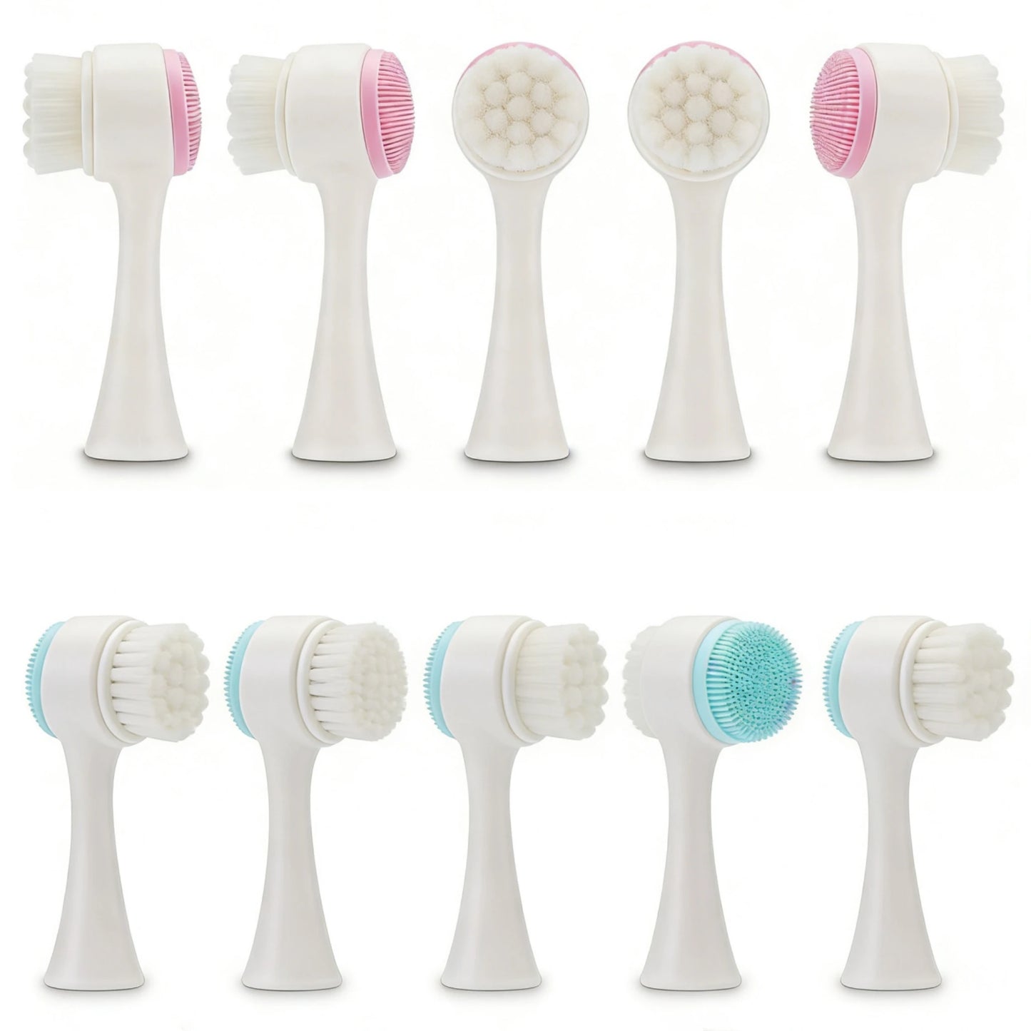 Wholesale 2/5/10PCS Double Side Facial Cleansing Brush Silicone & Soft Hair Manual Massage Facial Wash Brush Makeup Remove Tools