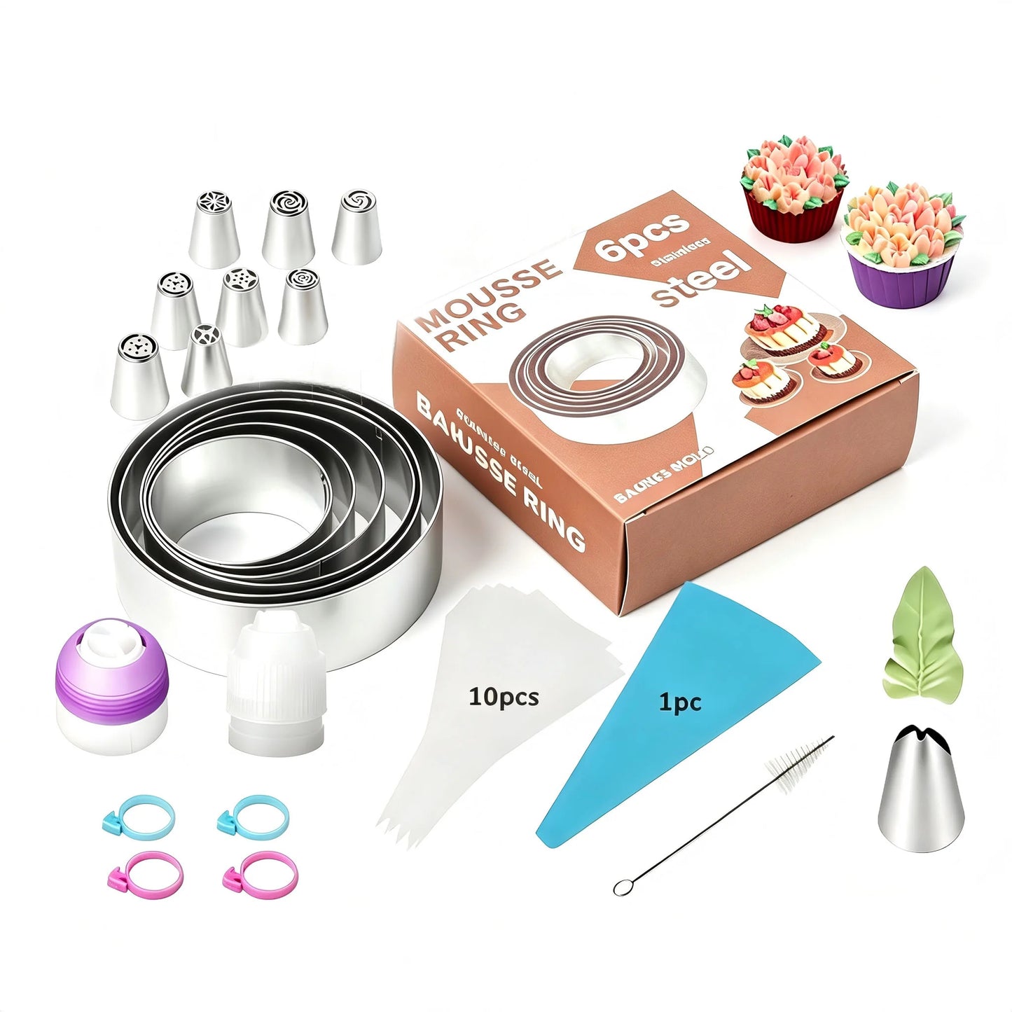 11/12PCS Cookie Cutter Set, Stainless Steel Rolled Edge, Round Baking Molds, For Fondant Pastry Donut Mousse, Home Kitchen Tools