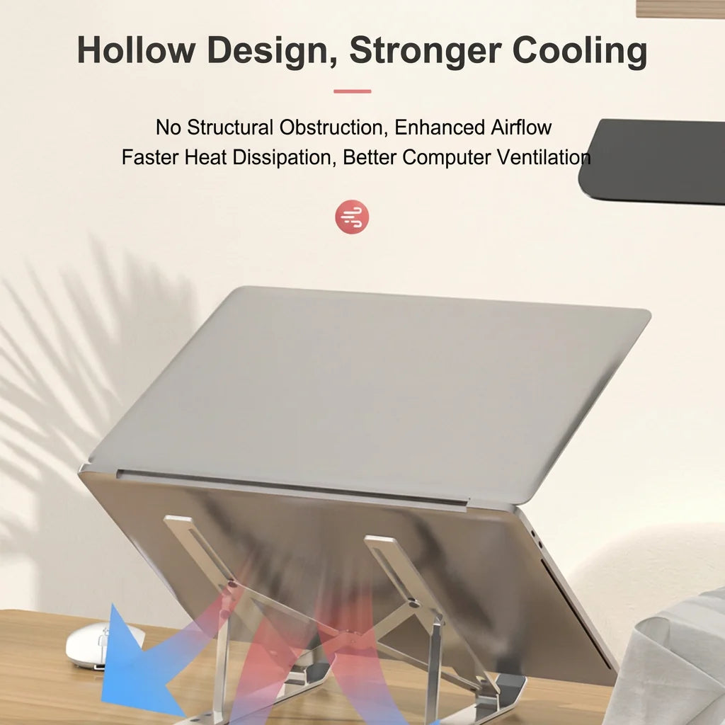 Adjustable Laptop Stand, Foldable Portable Laptop Riser for Desk, Ergonomic Notebook Holder for MacBook & All Laptops