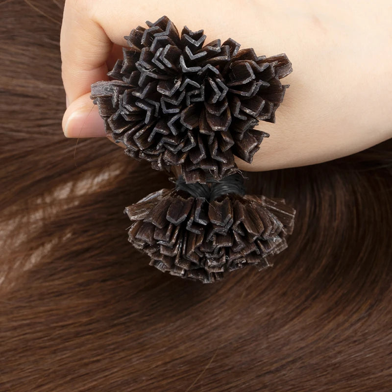 K Tip Hair Extensions Keratin Human Hair Hot Fusion Hair Extension 1cm Italy Keratin Glue Machine Remy 12-24inch 30  50G/pack