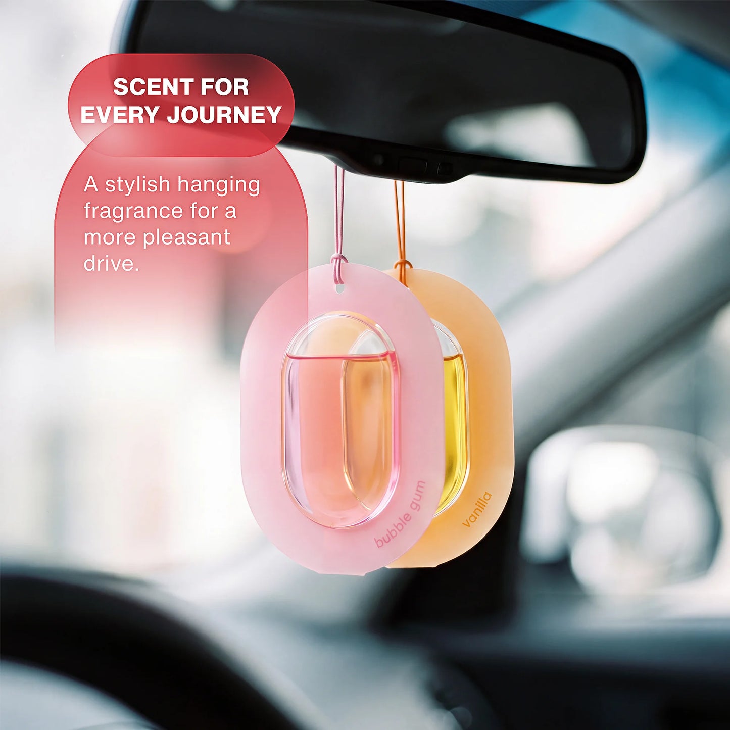 Car-Mounted Essential Oil Fragrance Pendant, Breathable Film Hanging Ornament, Air Freshener for Car/Toilet/Wardrobe&Bathroom