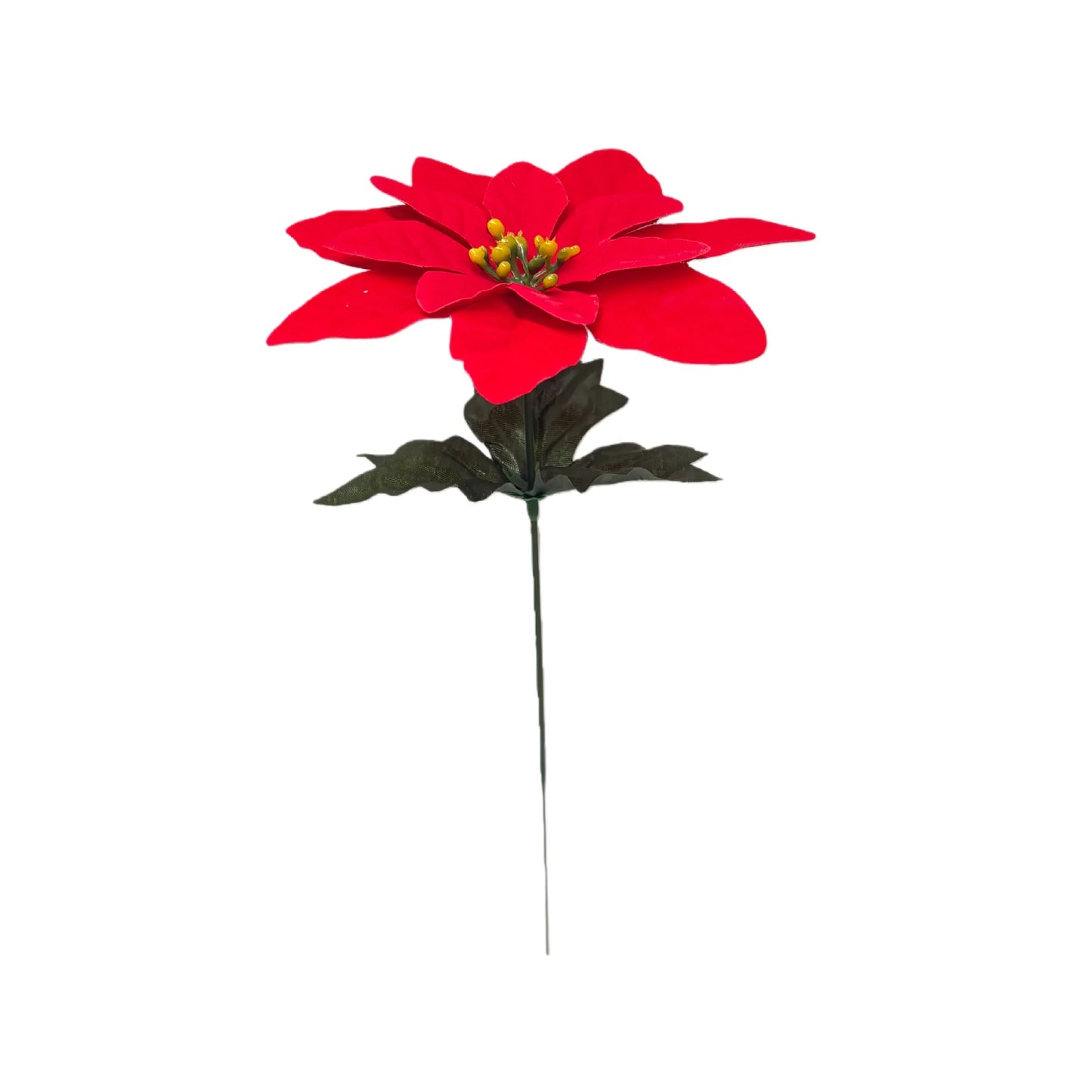 10pcs Poinsettia Christmas Flower Christmas Tree Decoration Single Head Flower Red Fruit And Pine Needle Vase Desktop Decoration