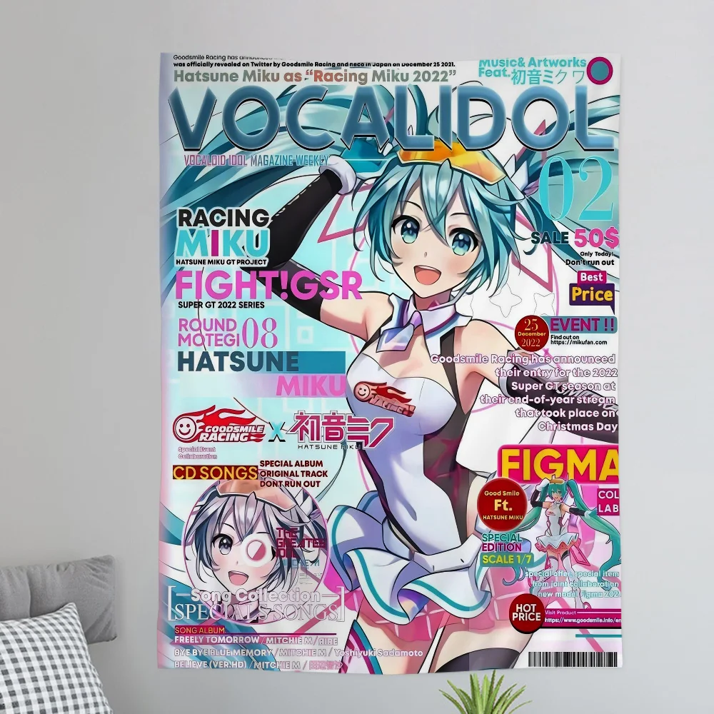 Anime H-Hatsunes M-MikU Colorful Tapestry Wall Hanging Bohemian Wall Tapestries Mandala Wall Hanging Sheets