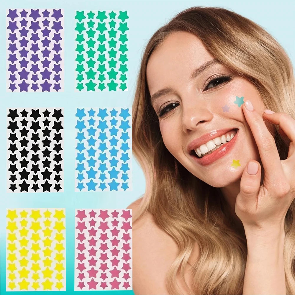240 pieces of multi-color star acne patches, facial acne patches, concealer acne patches, and pimples patches, ultra-thin