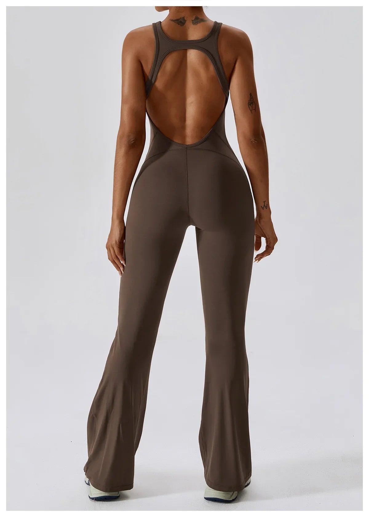 Women Sports Jumpsuits Flare Leggings Pad One-Piece Sports Bodysuit Dancing Yoga Clothes Tracksuit Gym Tights Activewear