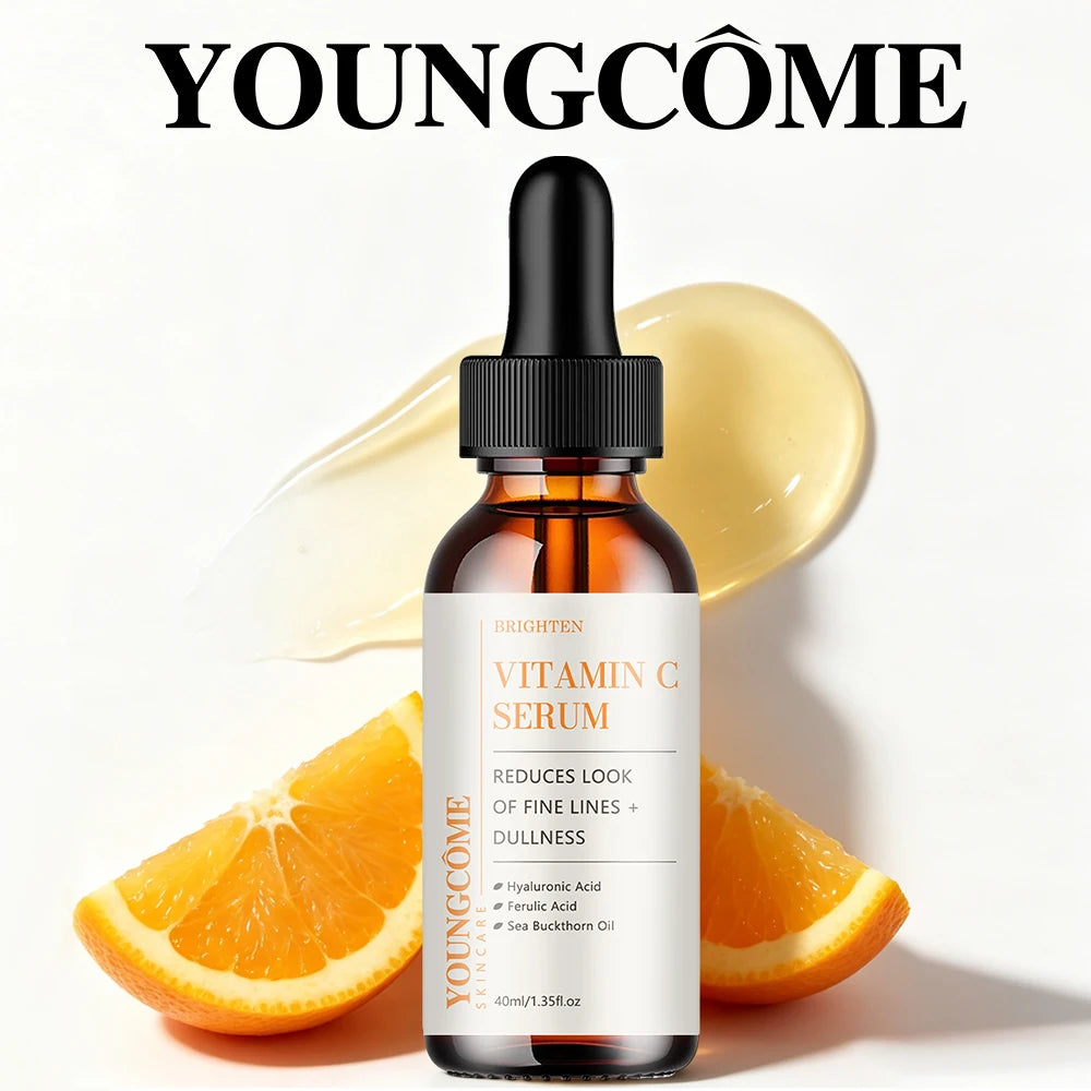 Vitamin C Serum Hydrating Facial Care with Hyaluronic Acid Ferulic Acid Sea Buckthorn Oil For Daily Skin Nourishment Lightweight