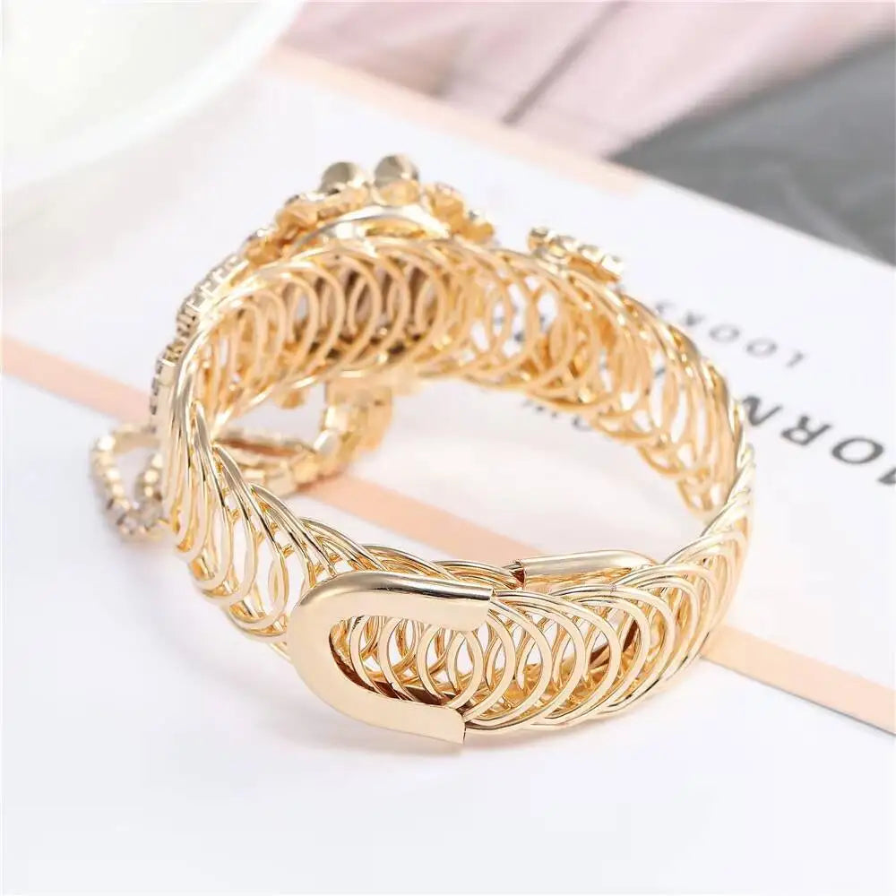 Luxury Rhinestone Women Quartz Watch Fashion Adjustable Bangle Ladies Wristwatch Reloj Mujer