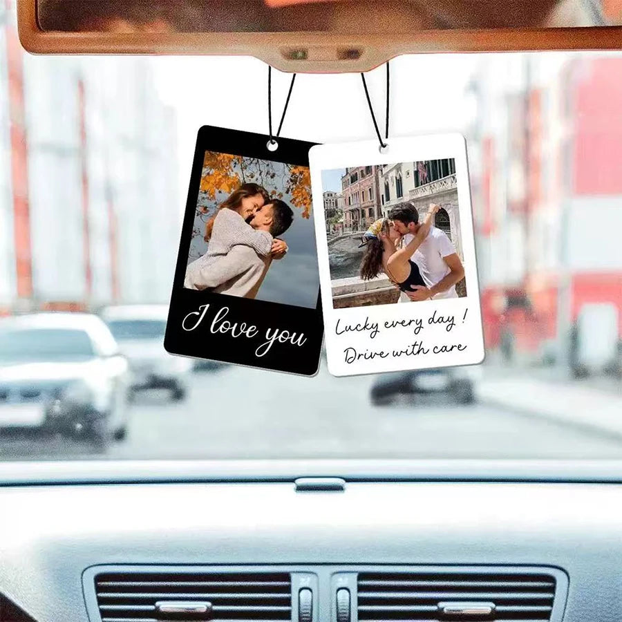 Custom Acrylic Car Pendants, Personalized Car Accessories, Customized Photo Ornaments, Custom Couple Photos, Hanging Ornaments
