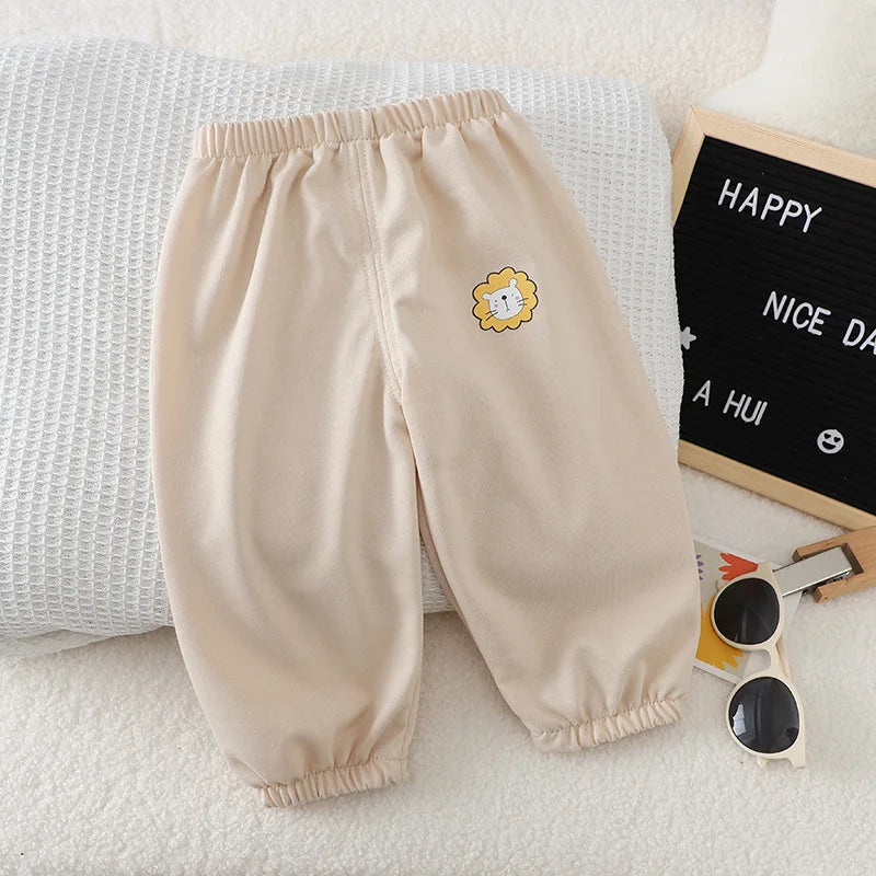 1pcs Summer Thin Solid Color Anti Mosquito Pants Baby Boys And Girls Loose Casual Trouser Simple Fashion Trousers Kids Clothing