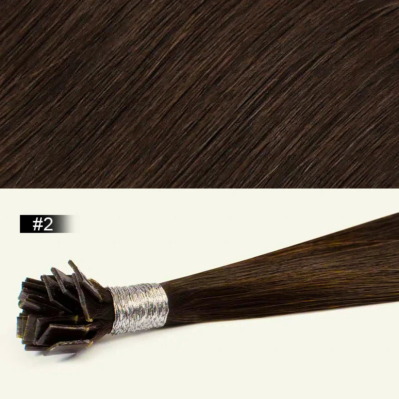 Straight Hair Flat Tip Hair Extensions K Tip Natural 100% Human Hair Fusion Extensions Set Keratin Prebonded Capsule Blonde Colo