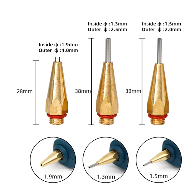 7mm 1.3mm Custom Fine Hole Min Glue Gun ,Replaceable Pure Copper Nozzle Using 7mm Glue Stick ,Nozzle Sold Separately  DIY TOOL