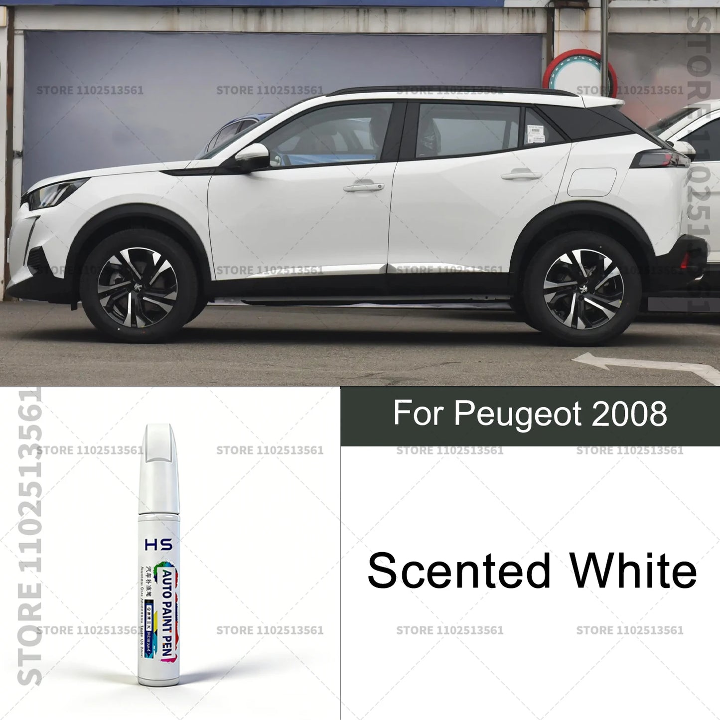 For Peugeot 2008 Touch Up Paint Pen Car Paint Scratch Repair Tool White Orange Tourmaline Phantom Red Scented White Makaha Brown