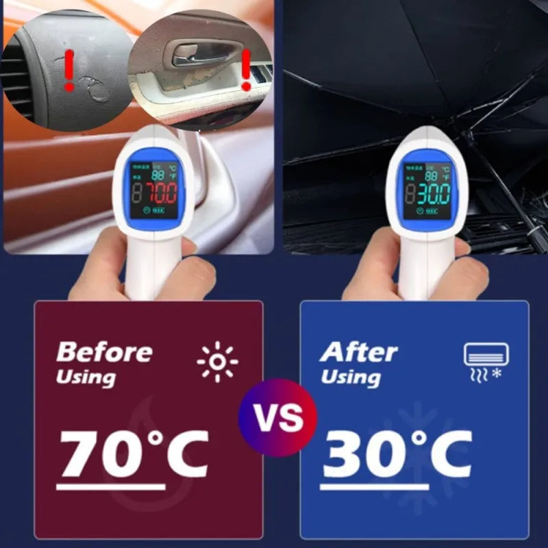Car Front Windshield Sunshade Umbrella Summer Sun Protection Parasol  Car Sun Visor Cover Sunshade Car Interior Cooling Supplies