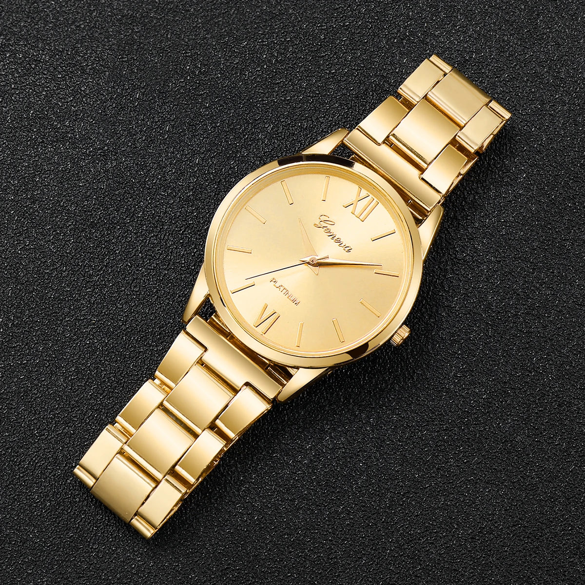 2PCS/Set Luxury Women Quartz Watches Fashion Roma Dial Ladies Wristwatch Bracelet Set Reloj Mujer (Without Box)