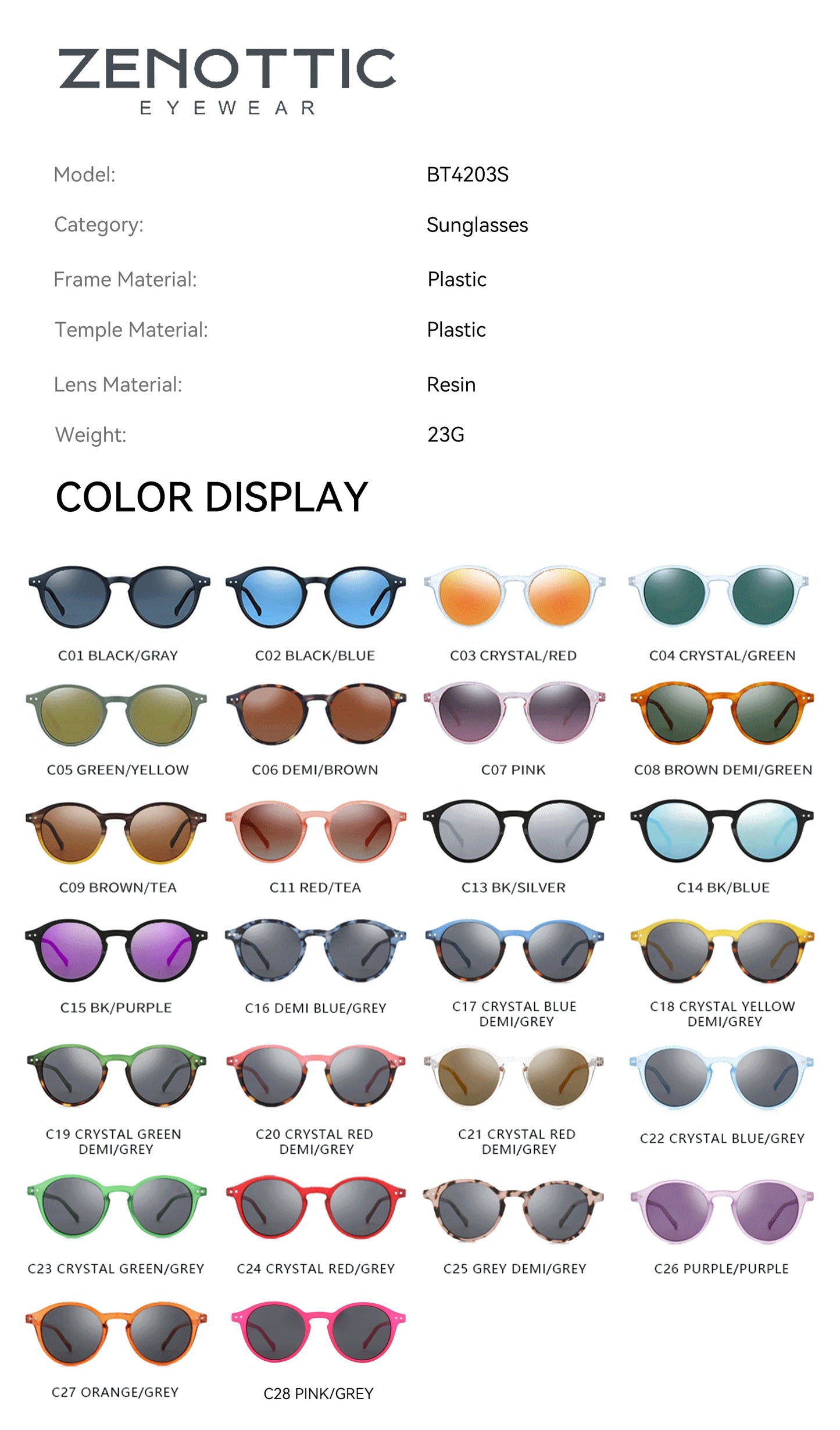 ZENOTTIC (S Size) Retro Circular Polarized Sunglasses 2026 2025 Men Women Vintage Small Round Sun Glasses UV400 Goggles Shades