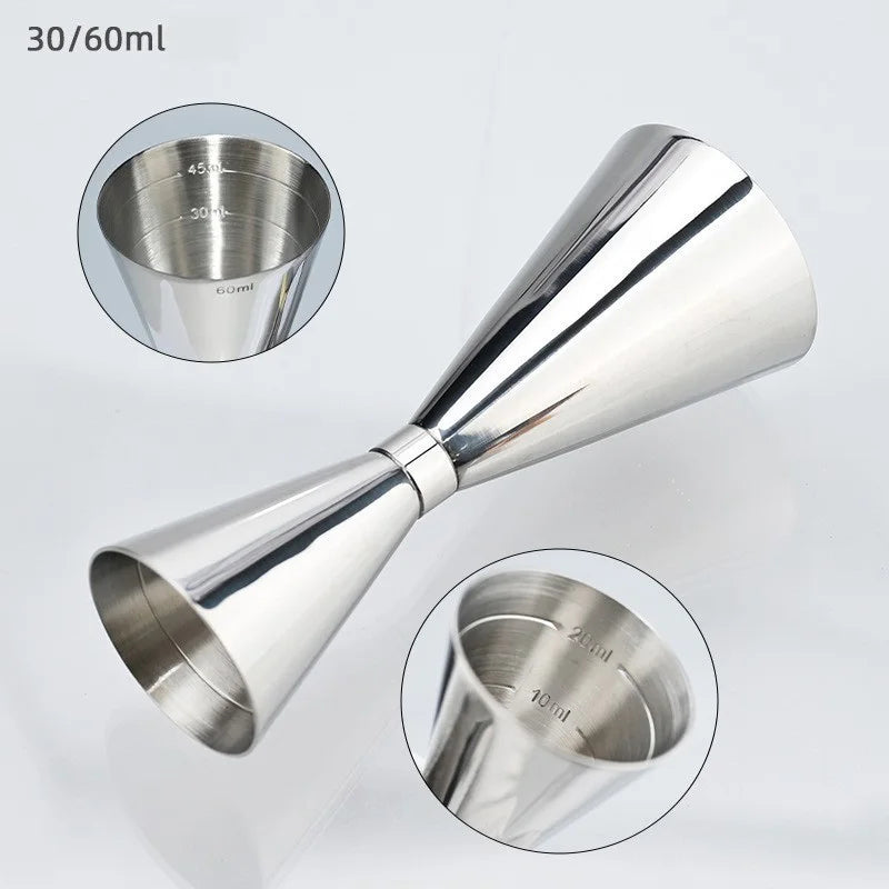 30/45/60/90ml Measuring Cup 304 Stainless Steel Measure Cup Cocktail Shot Drink Spirit Jigger Mixed Beaker Liquid Measuring Cups