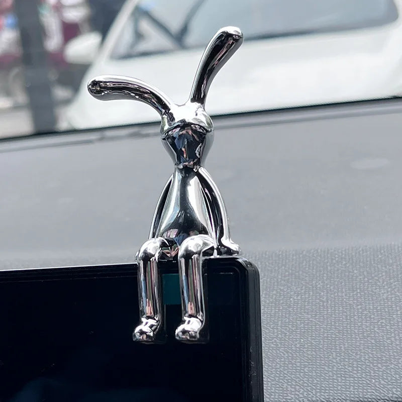 Cute car interior decoration fashion rabbit cartoon animal center console dashboard decoration ornaments car accessories