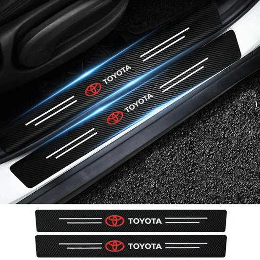 Car Threshold Strip Carbon Fiber Sticker Car Door Sill Protector Accessories For Toyota Rav4 Yaris Prius Avensis Corolla Camry