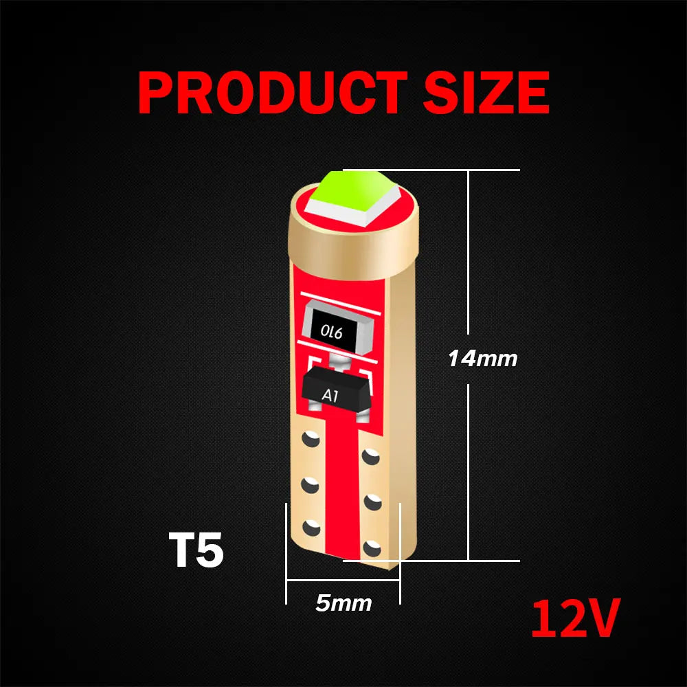 KEIN 10PCS 12V 24V T3 T4.2 T4.7 T5 B8.5D B8.4 B8.4D B8.3 B8.5 T4 509T bX8.4d W3W Led Bulb Instrument Dashboard Car Truck Light