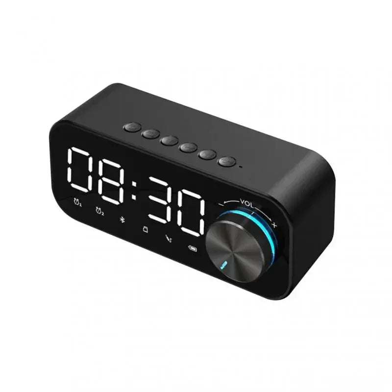 MP3 Alarm Clock, FM Radio, and Multifunction Music Player Wireless Bluetooth Speaker LED Display, Stereo Bass Bluetooth Speaker