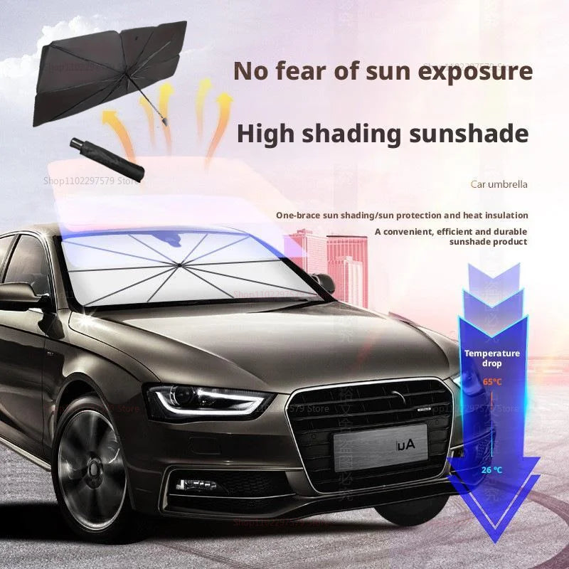 Portable Car Sunshade Inside Front Windshield UV Sun Protector Insulation Sun Block UV Protectant Dash Cover