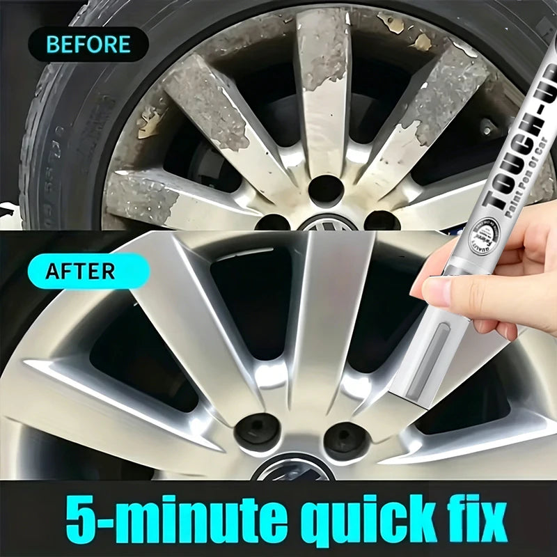 FARIENNE Silver Car Rim Touch Up Paint Pen Quick Repair For Wheel Scratches Chipped Paint And Metal Surface Blemishes