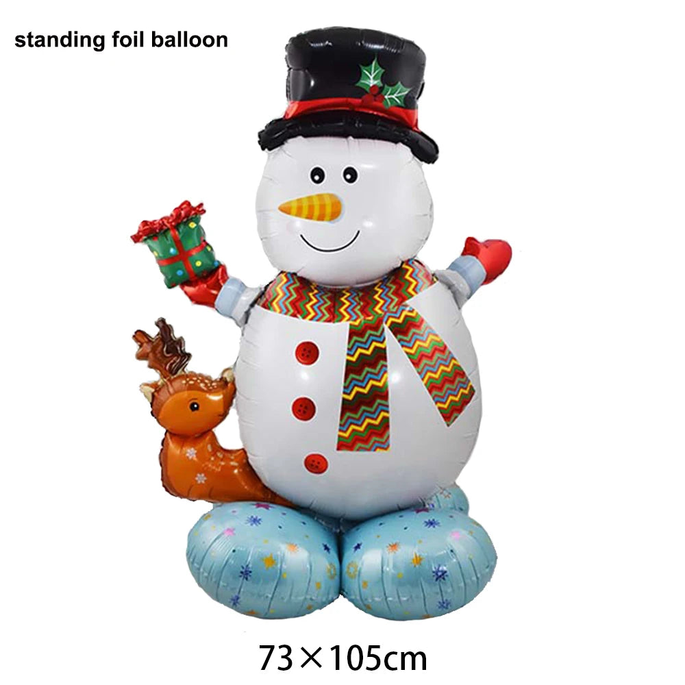 Standing Christmas Santa Claus Foil Balloon Christmas Tree Street Light Balloons Christmas Home Indoor Party Decorations New Yea